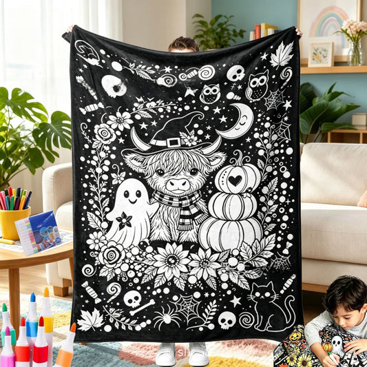 Christmas DIY Coloring Flannel Blanket