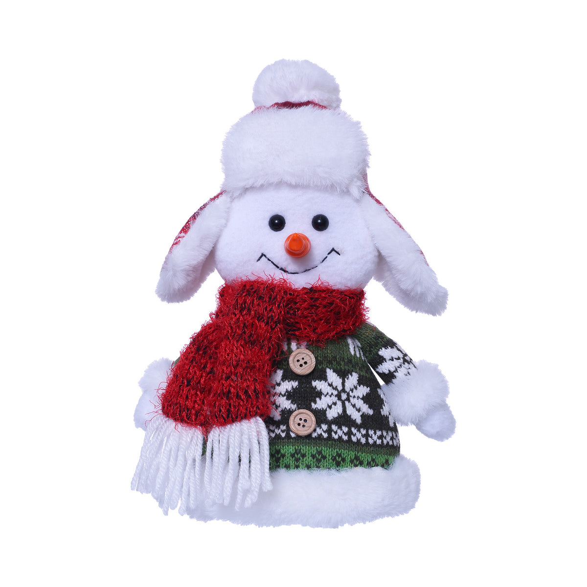 Christmas snowman sitting figure doll