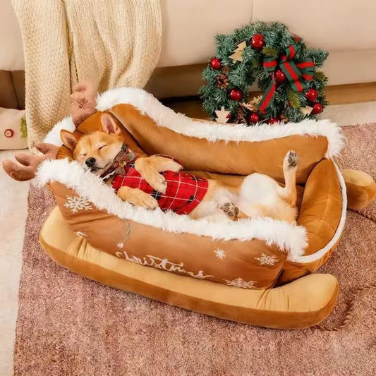 Christmas Sleigh Design Pet Dog House