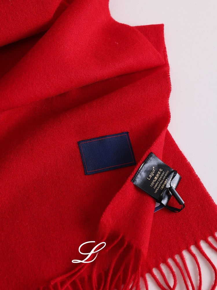 Merino Wool Scarf Winter Warm Unisex