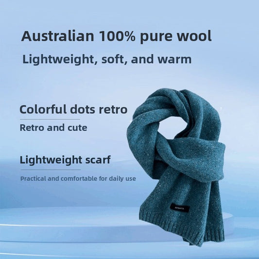 Merino Wool Knitted Winter Scarf