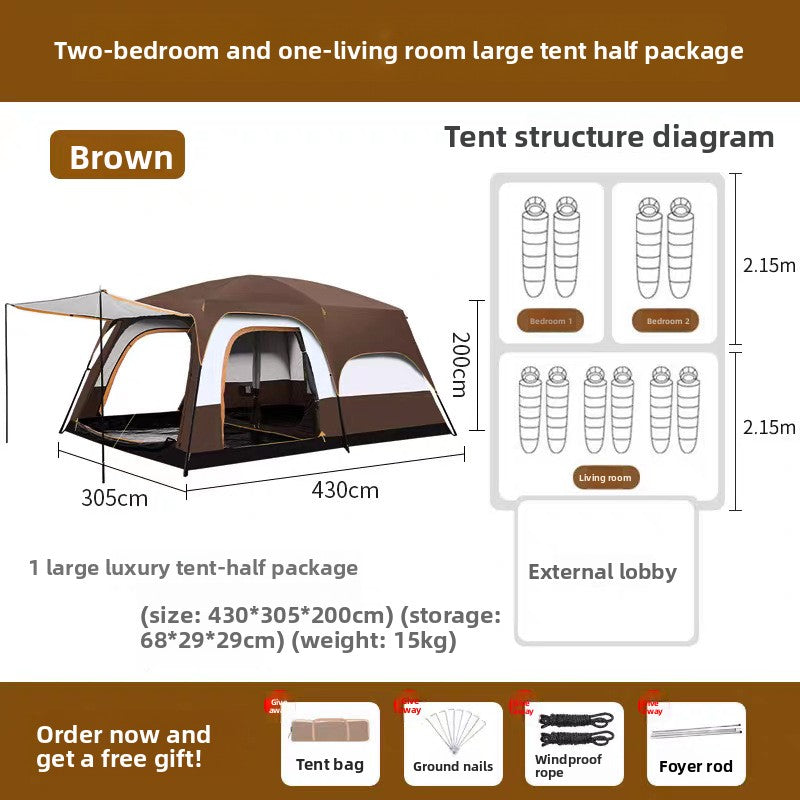 Large Camping Tent with Rooms Sun Shelter