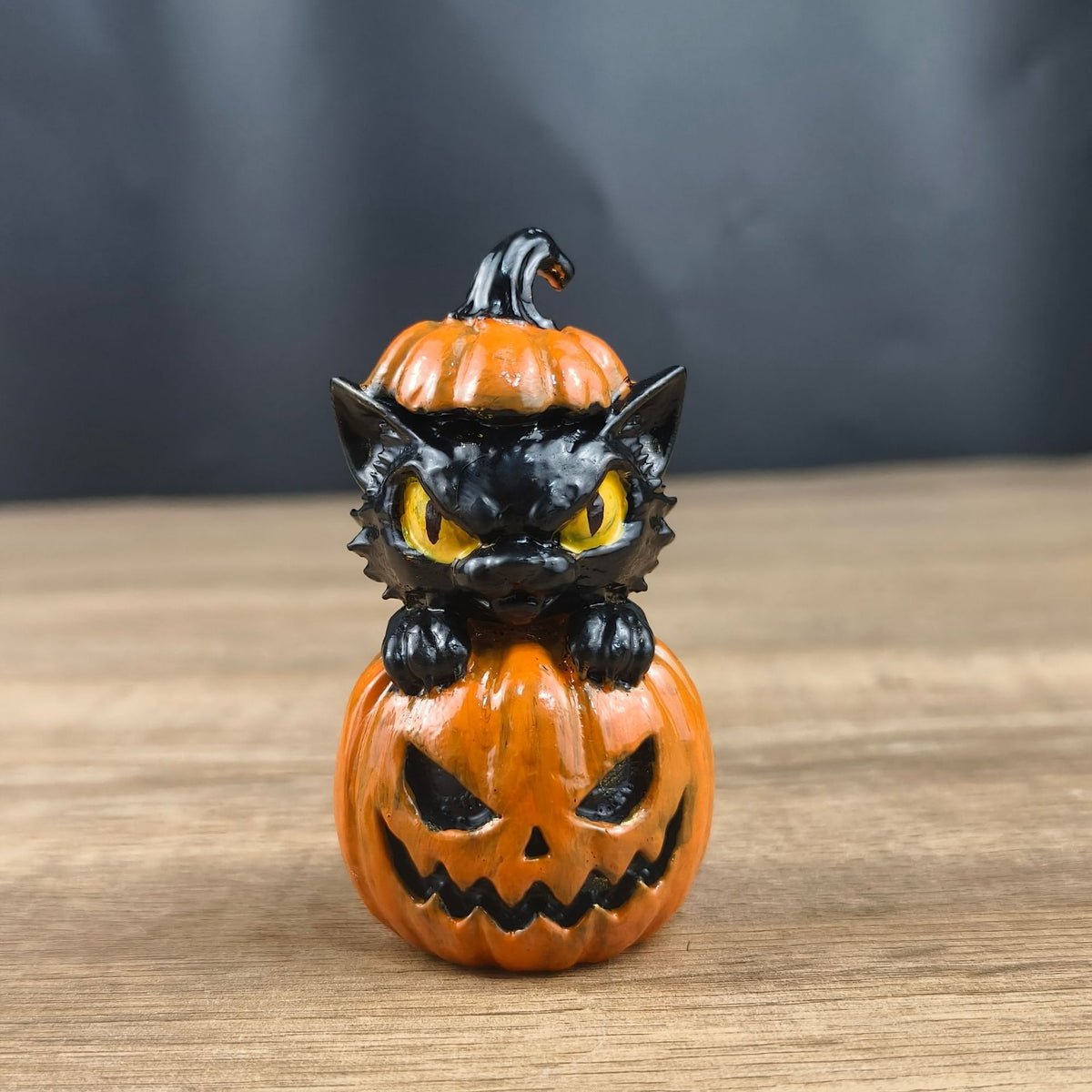 Halloween Cat Pumpkin Ornament Horror Resin Statue Decoration Gift
