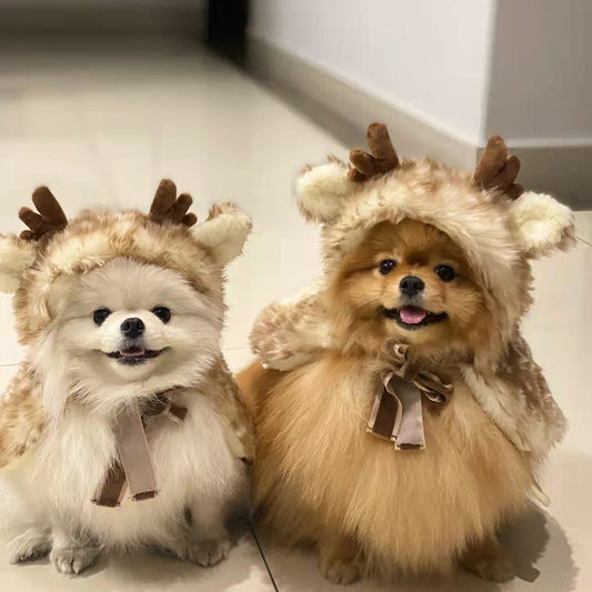 Christmas Elk Cloak Outfit for Pets