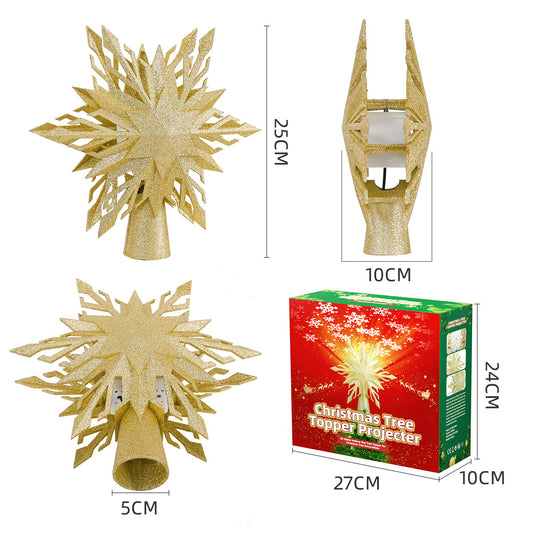 Snowflake Star Projection Christmas Tree Topper