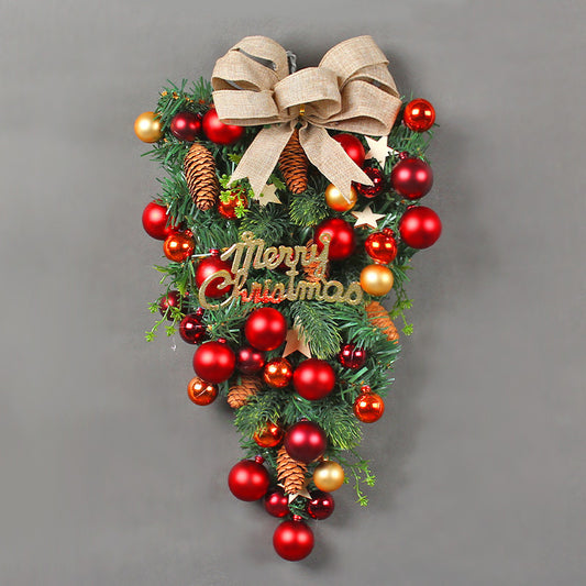 Christmas Decorative Ball with Bow and Rattan
