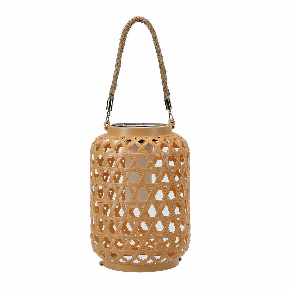 Solar Powered Rattan Lantern for Outdoor Decoration