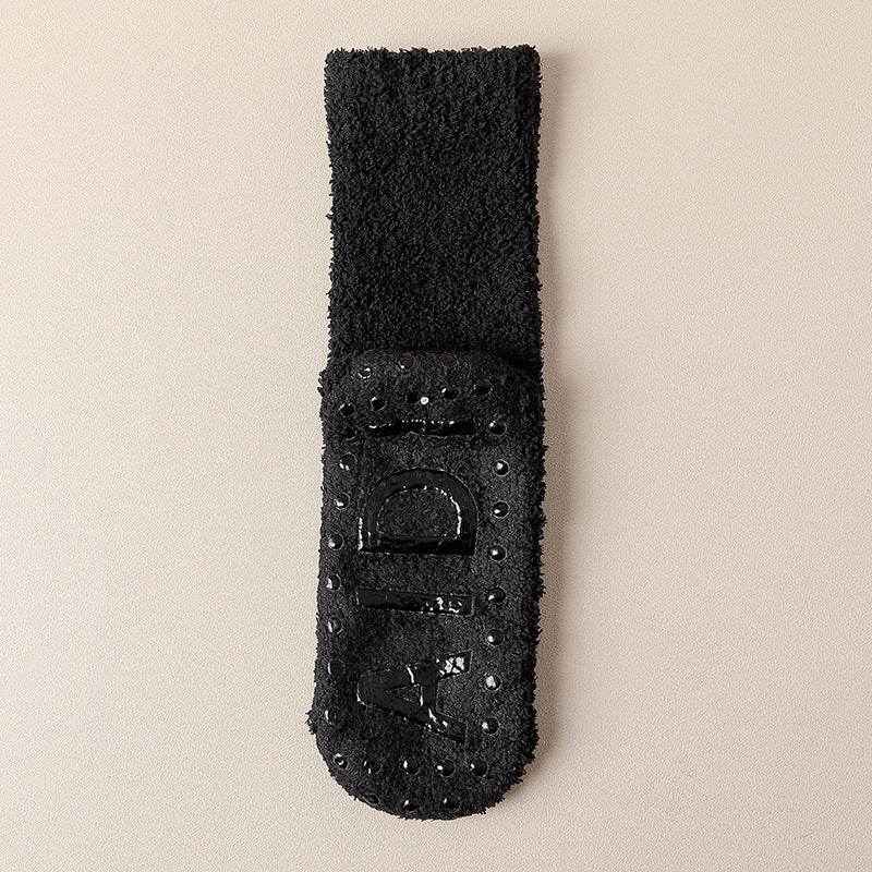 Fleece-Lined Anti-Slip Floor Socks for Winter