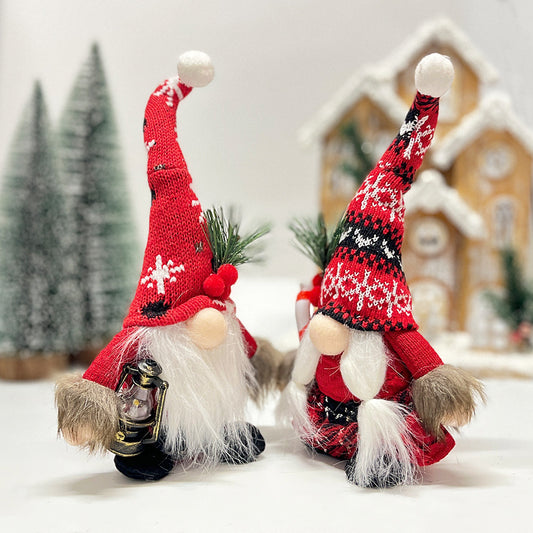 Knitted Hat Faceless Dwarf Doll Christmas Decoration