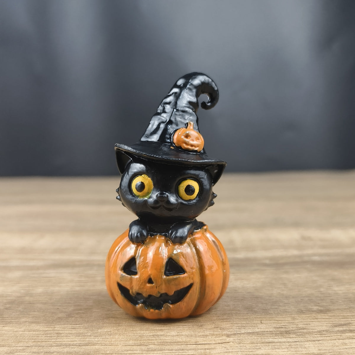 Halloween Cat Pumpkin Ornament Horror Resin Statue Decoration Gift