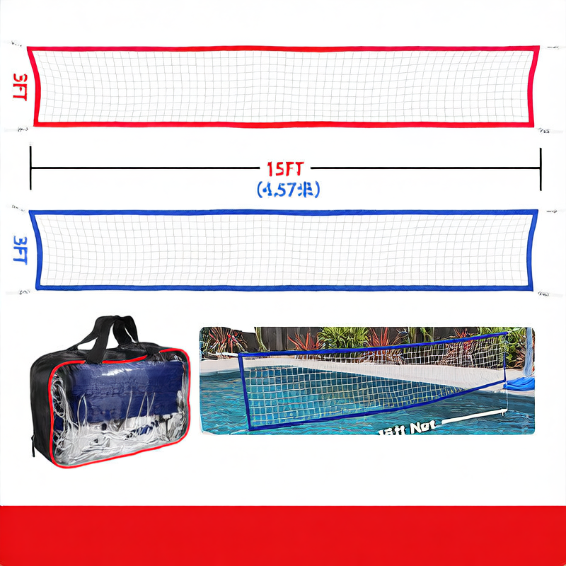 Outdoor portable volleyball net, swimming pool volleyball net replacement parts