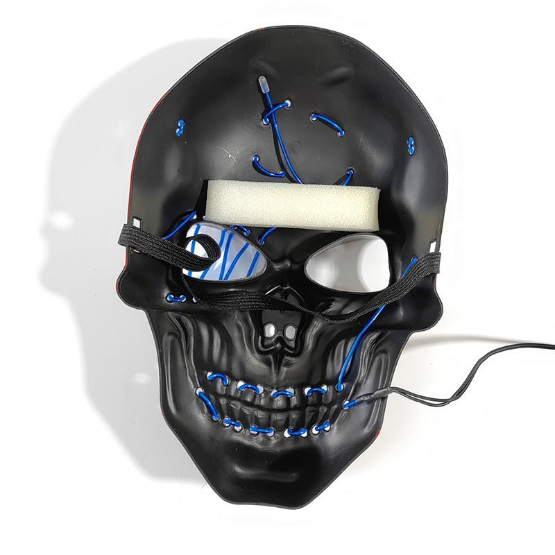 LED Luminous Halloween Skull Mask USB Rechargeable Horror Costume Prop