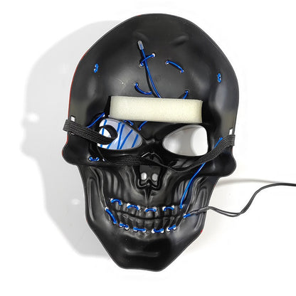 LED Luminous Halloween Skull Mask USB Rechargeable Horror Costume Prop