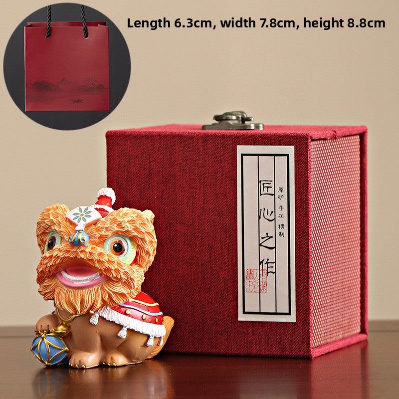 Chinese Style Resin Lion Decoration