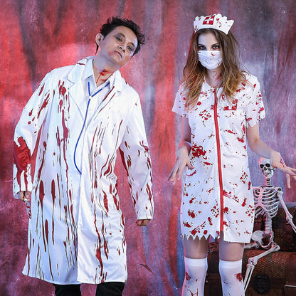 Horror Nurse Doctor Couple Costume