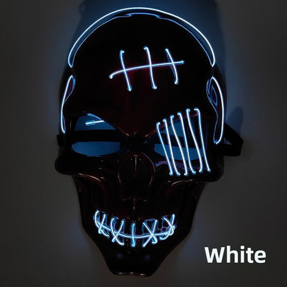 LED Luminous Halloween Skull Mask USB Rechargeable Horror Costume Prop