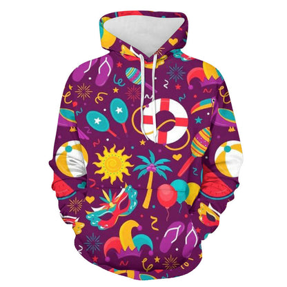 Mens Christmas Print Hooded Sweatshirt