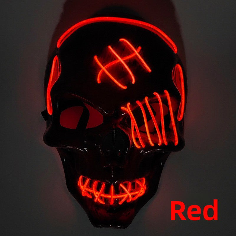 LED Luminous Halloween Skull Mask USB Rechargeable Horror Costume Prop