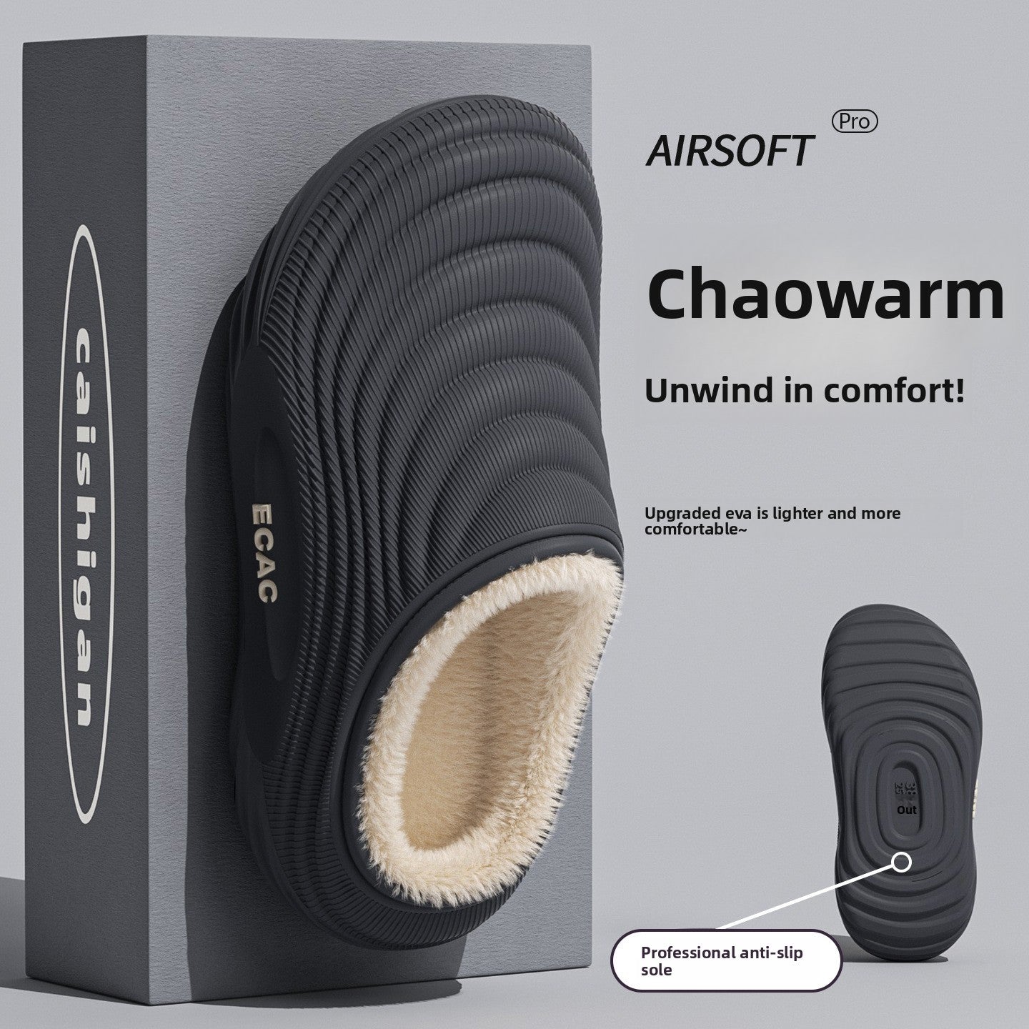Waterproof Fleece-Lined Winter Slippers