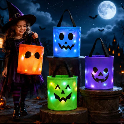 Reusable Halloween LED Candy Bucket with Light Strips