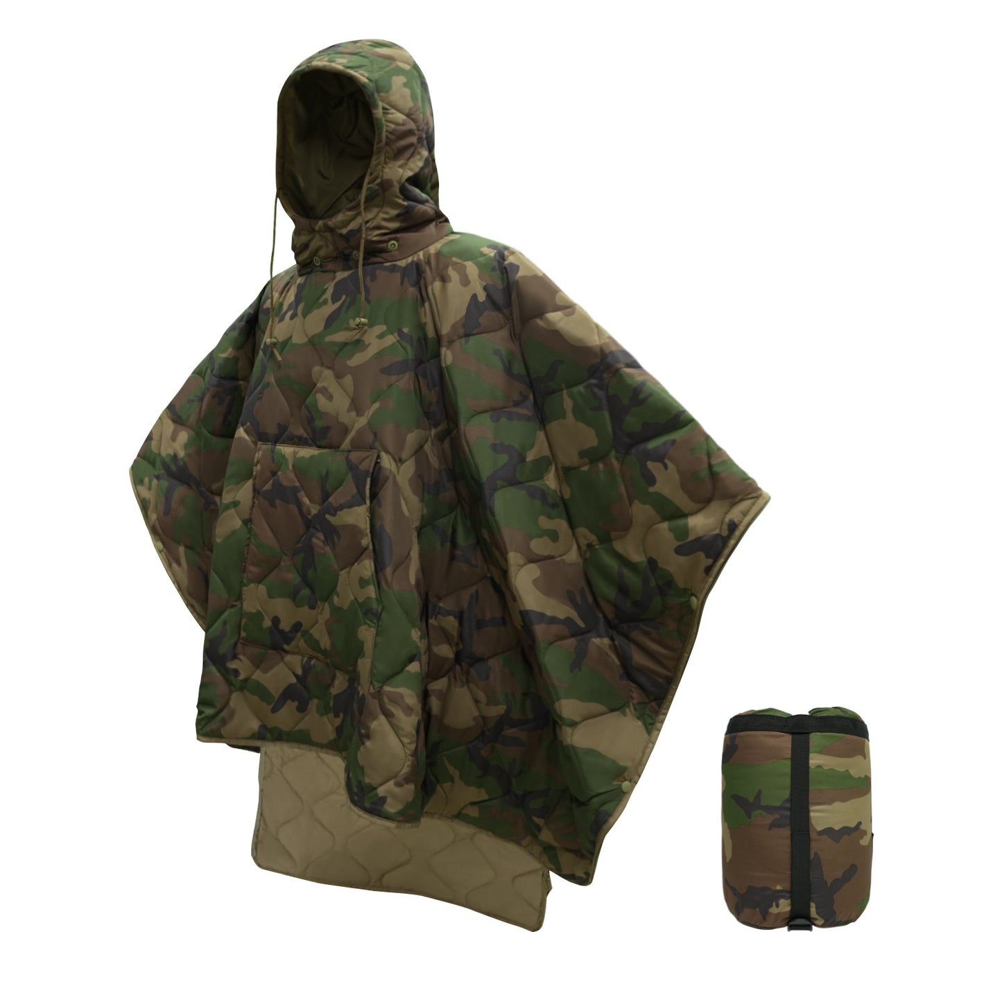 Portable Cloak-Style Camouflage Sleeping Bag for Outdoor Camping