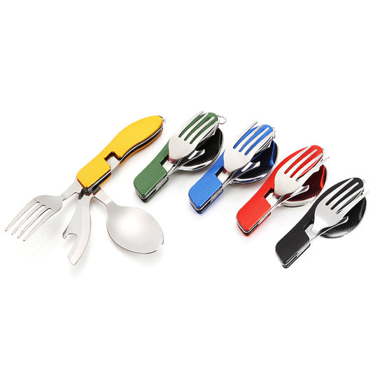 Portable Camping Utensil Set with Fork Knife Spoon