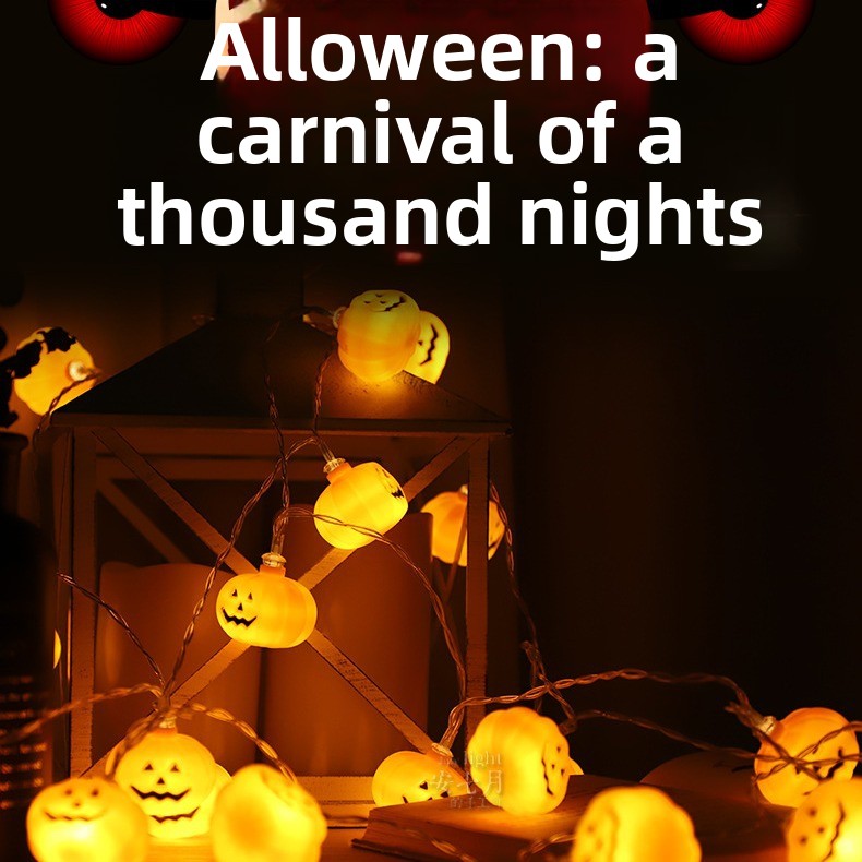 Pumpkin LED String Lights for Halloween Decoration