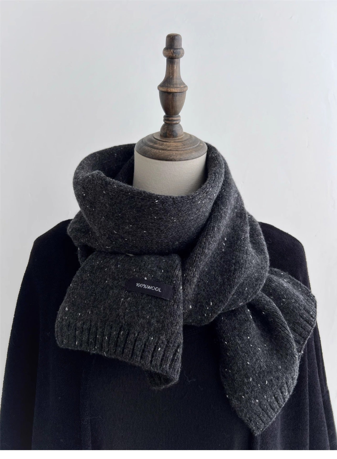 Merino Wool Knitted Winter Scarf