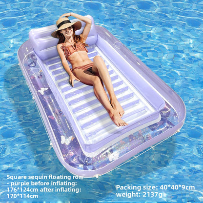 Square Bright Inflatable Pool Float Mat