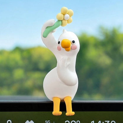 Big White Goose Car Ornaments Cute Cartoon Car Console Decoration