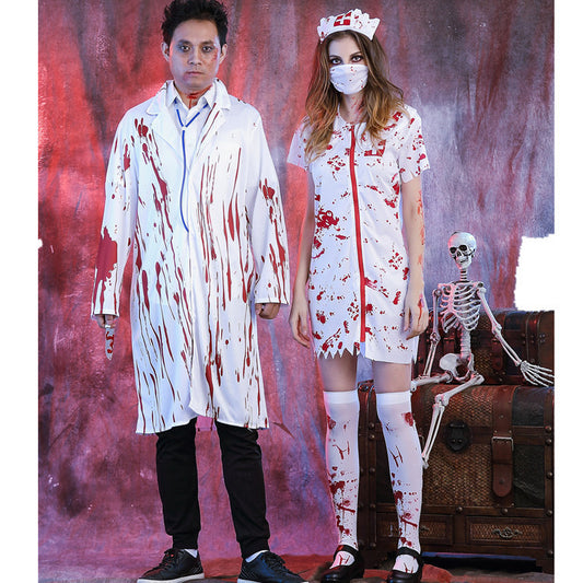 Horror Nurse Doctor Couple Costume