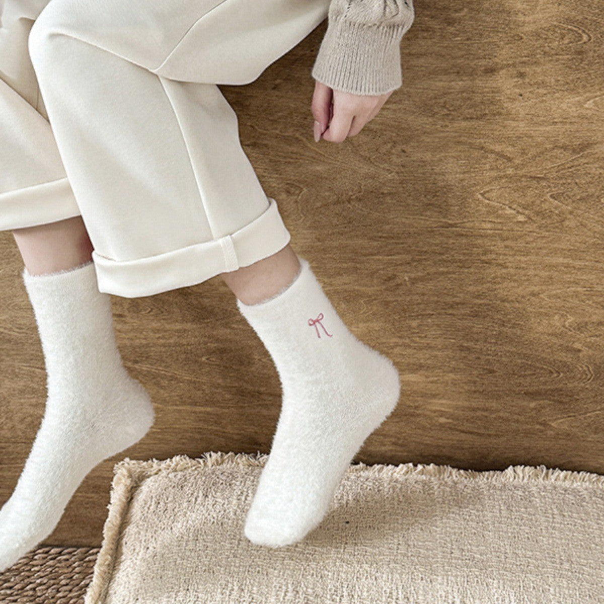 Autumn and winter mink velvet socks