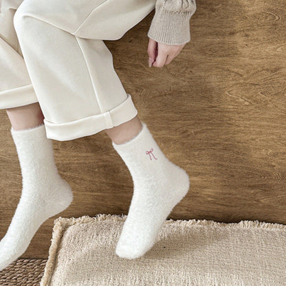Autumn and winter mink velvet socks