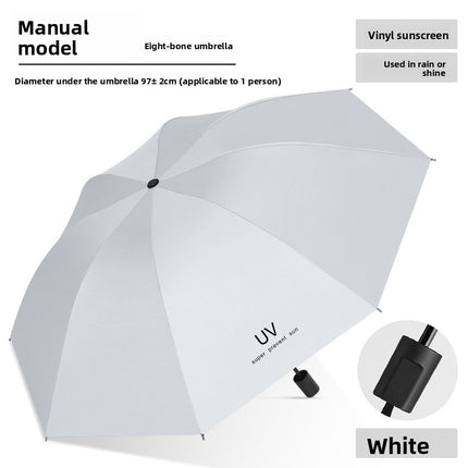 Folding umbrella for both weather and rain