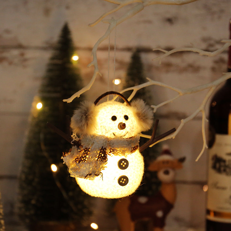 Christmas glowing little snowman figurine