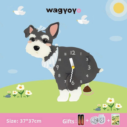 Pet Themed Silent Wall Clock with Moving Decoration