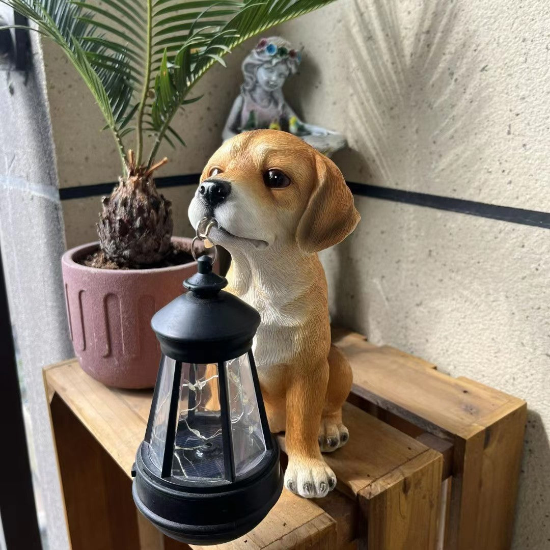 Solar Puppy Lantern Outdoor Garden Decoration