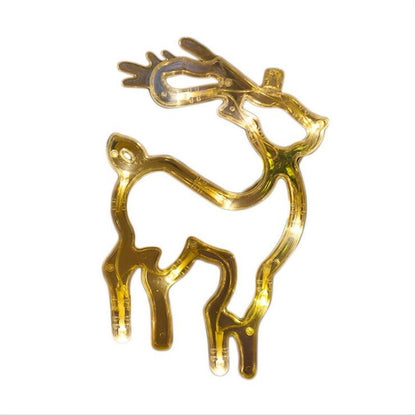 LED Christmas Curtain Lights with Reindeer and Bells