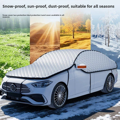 Universal Winter Snow Shield, Snow and Frost Protection, Car Front Glass Sunshade, Sun Protection Half Car Cover