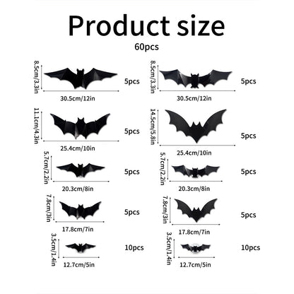Halloween 3D LED Bat Night Light Wall Decoration