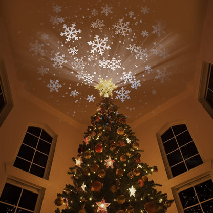 Snowflake Star Projection Christmas Tree Topper