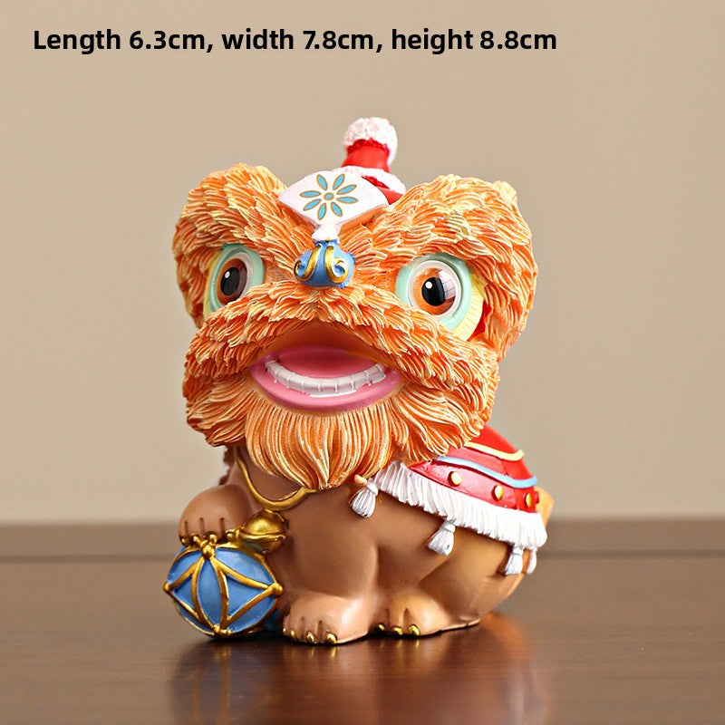 Chinese Style Resin Lion Decoration