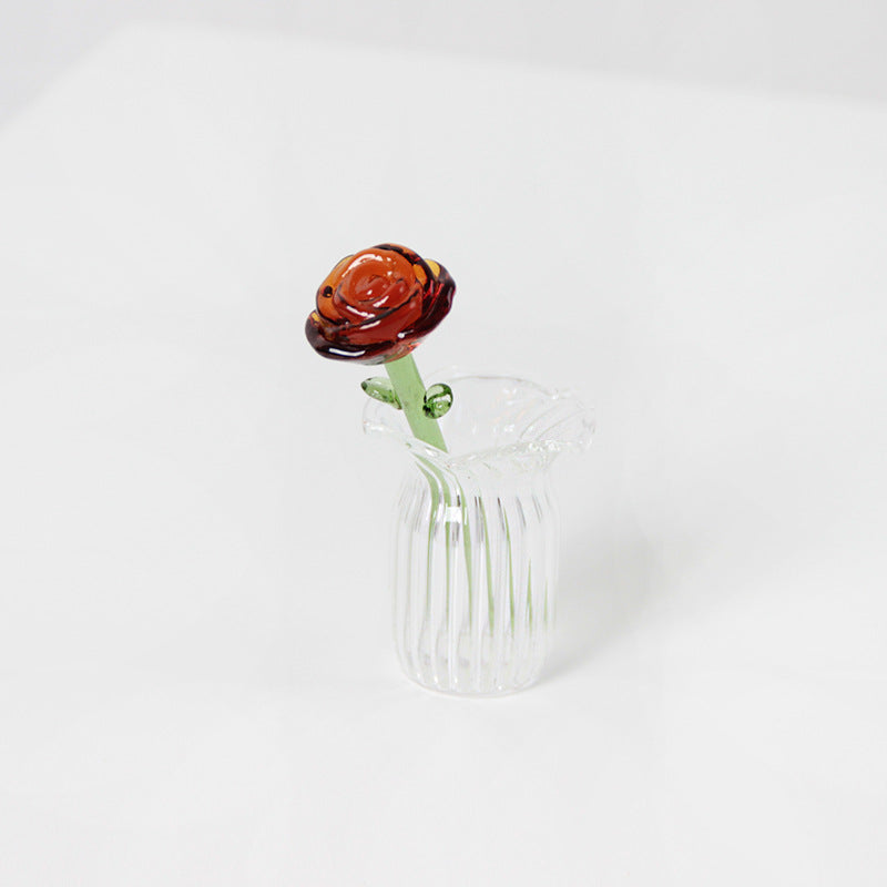 Glazed Glass Rose Bouquet Desktop Decoration