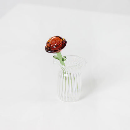 Glazed Glass Rose Bouquet Desktop Decoration
