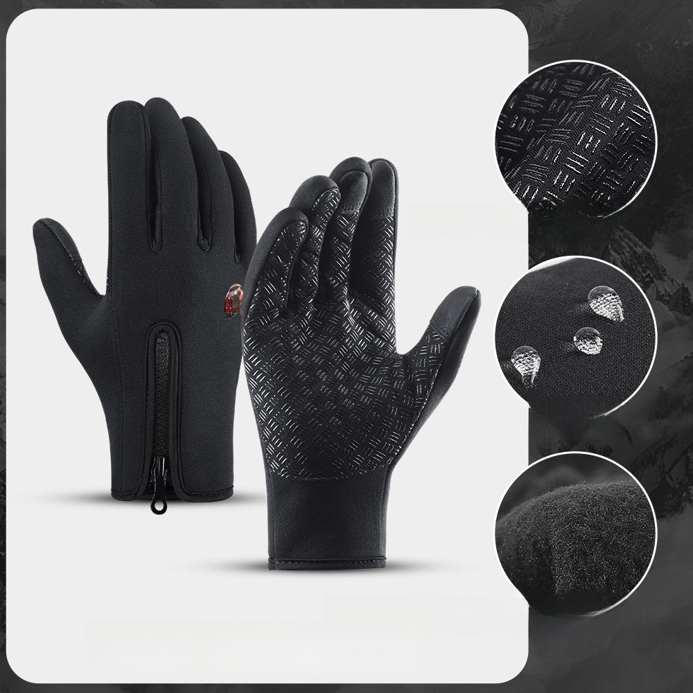 Winter and autumn outdoor warm ski and cycling gloves