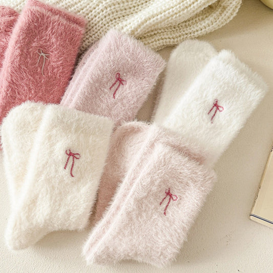 Autumn and winter mink velvet socks