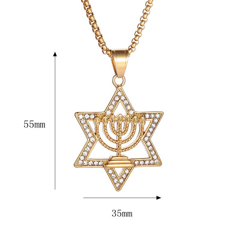 Titanium Steel Star of David Pendant Necklace