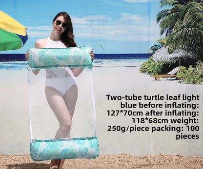 Foldable inflatable backrest striped float