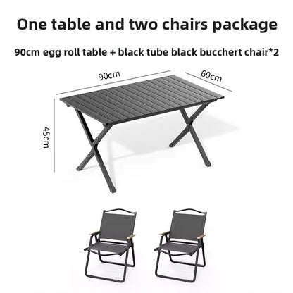 Portable Outdoor Folding Picnic Table with Wood Grain Surface