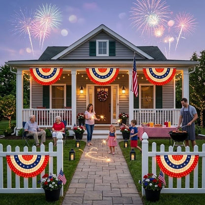 LED Patriotic Half Circle Flag for Outdoor Decoration